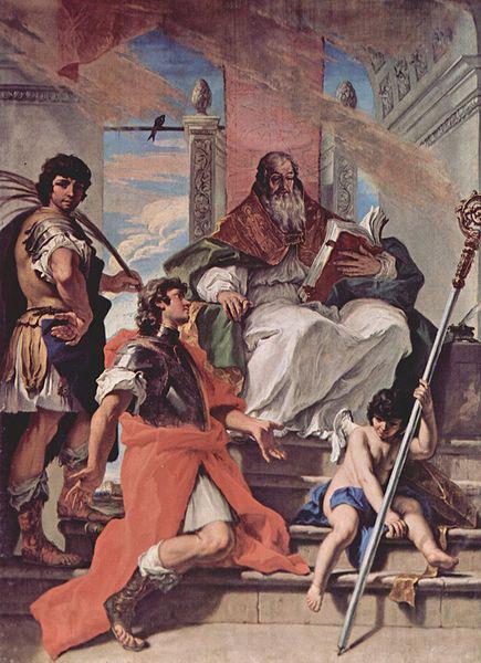 Sebastiano Ricci Hl. Prokulus, Hl. Firmus und Hl. Rusticus von Verona sowie ein Engel Norge oil painting art